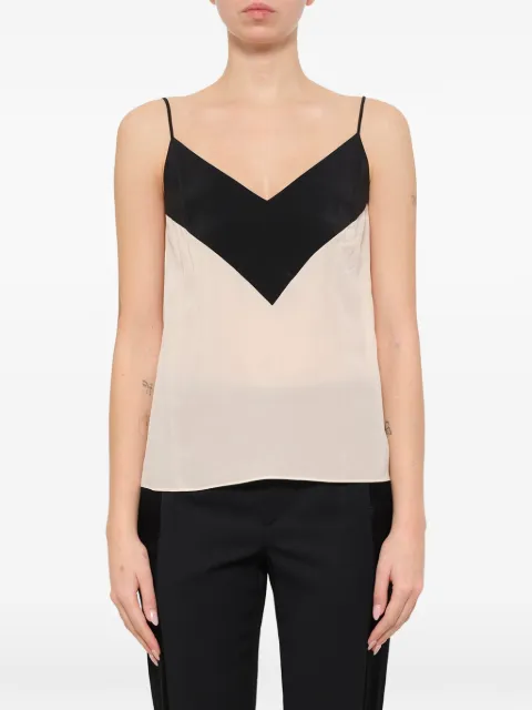 Lanvin top estilo camisón con panel chevron