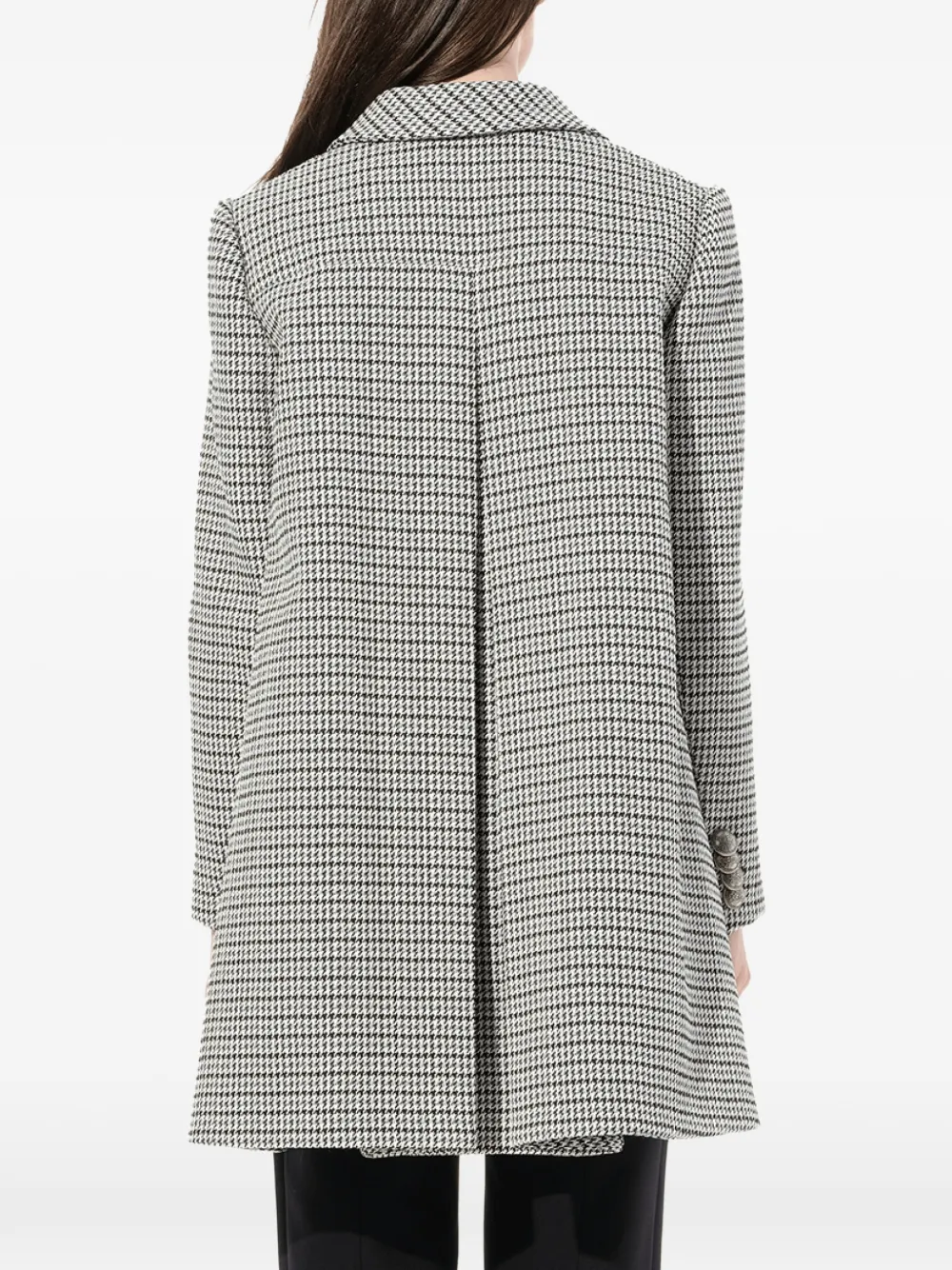 Alexander McQueen Capotto jas met pied-de-poule print en dubbele rij knopen Grijs