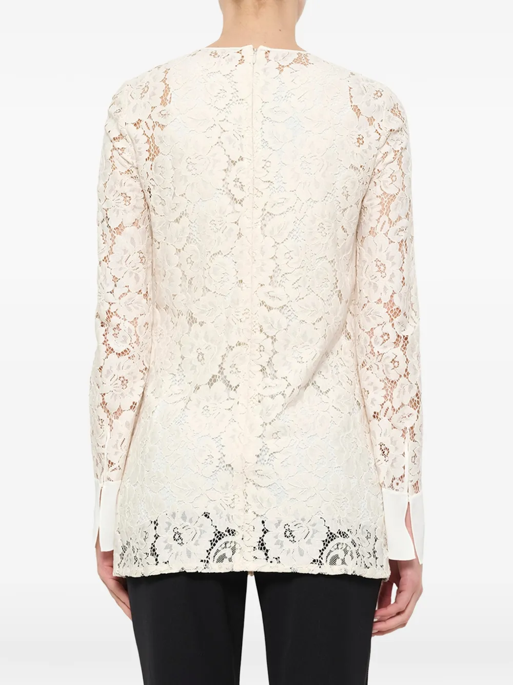 Lanvin floral-lace top Beige