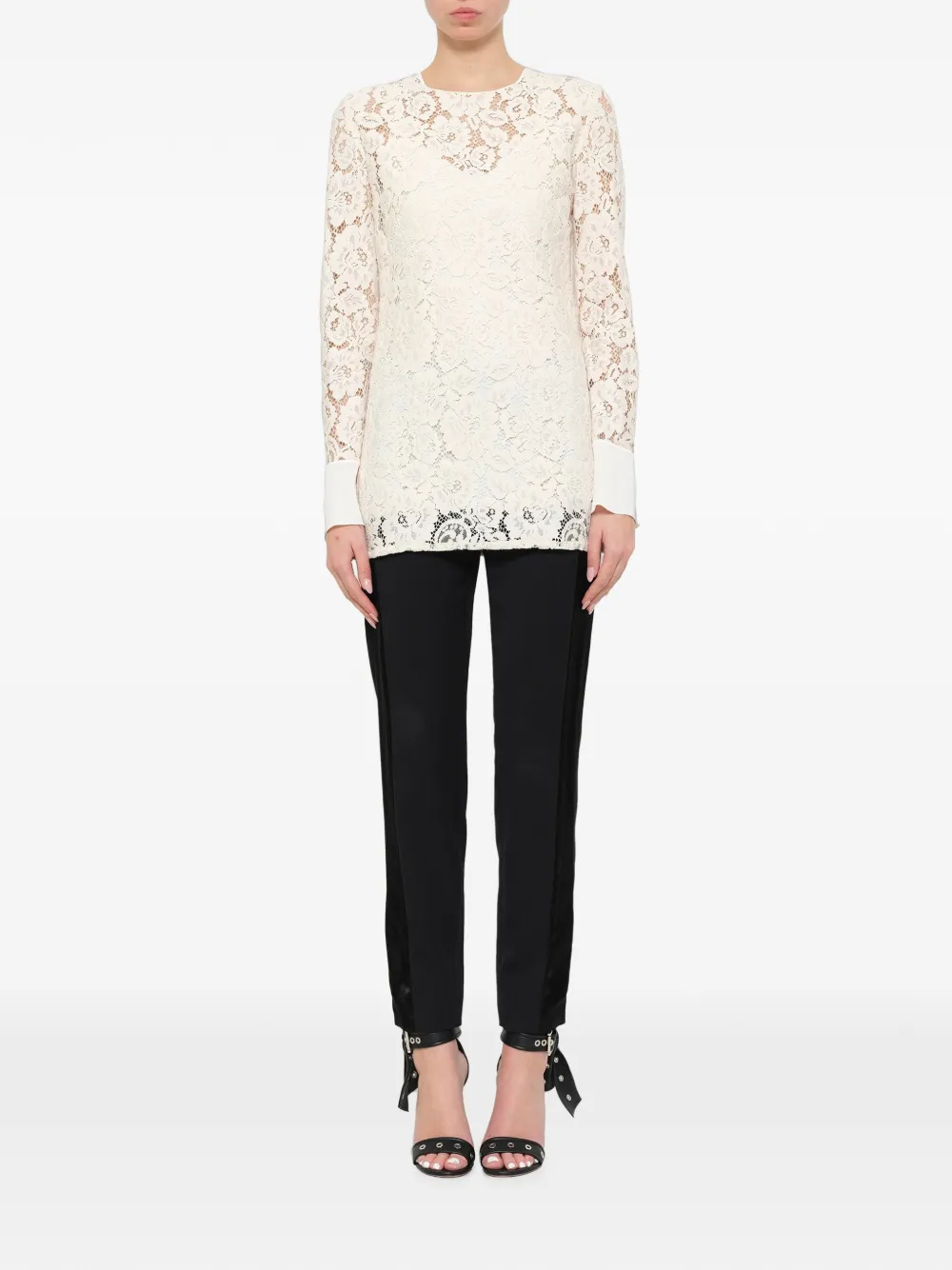 Lanvin floral-lace top Beige