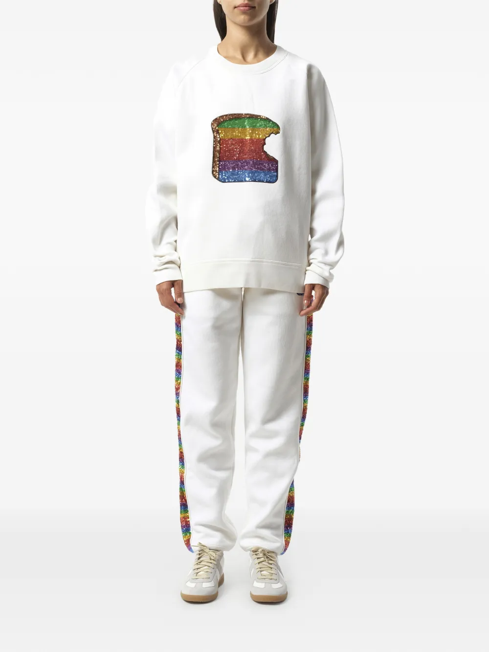Marc Jacobs Sweater verfraaid met pailletten en raglan mouwen Wit