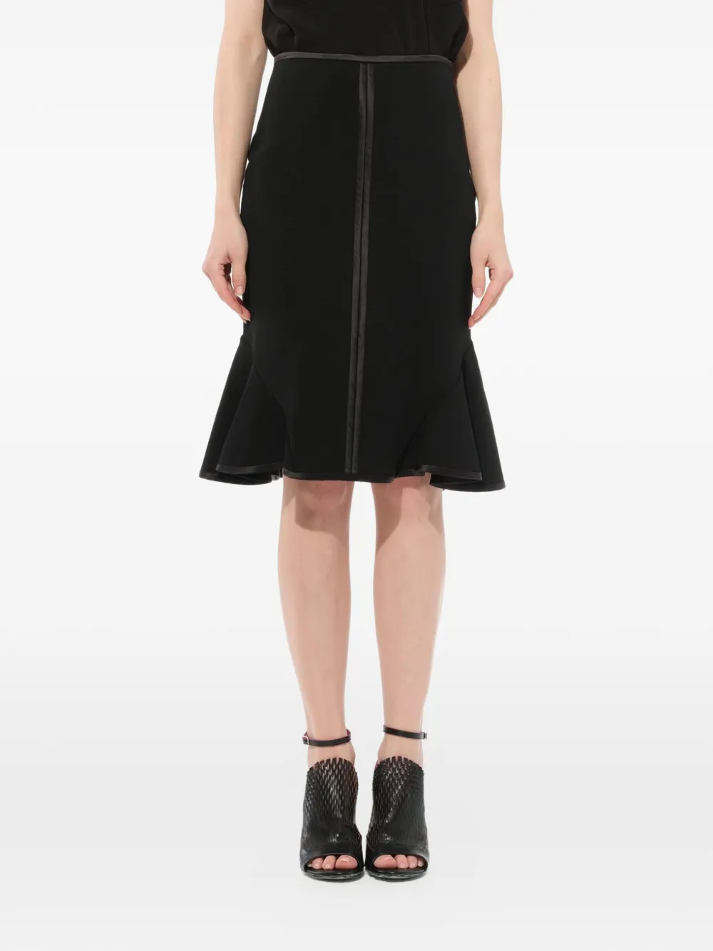 Givenchy ruffled satin-trim skirt - Nero