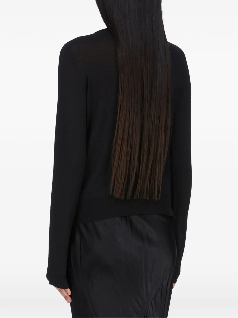 Rick Owens Biker Level trui met verlengde mouwen Zwart