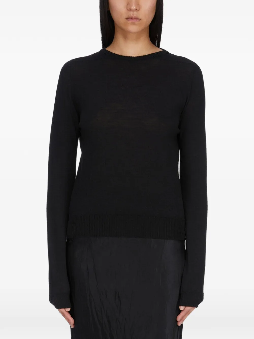 Rick Owens Biker Level elongated-sleeve sweater - Schwarz