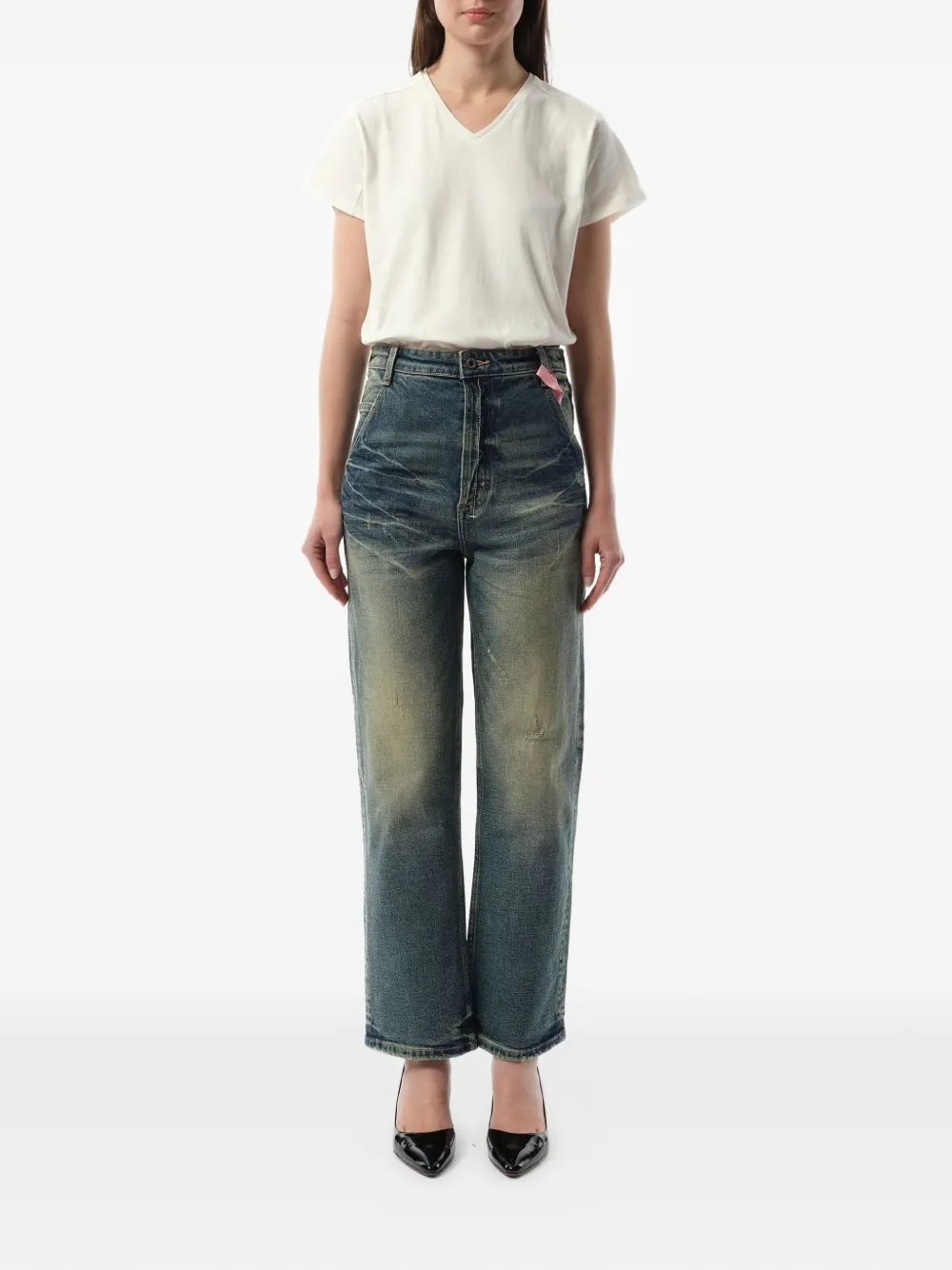 Fax Copy Express Jeans met effect Blauw