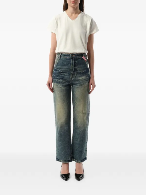 Fax Copy Express whiskering-effect Jeans | Blue | FARFETCH
