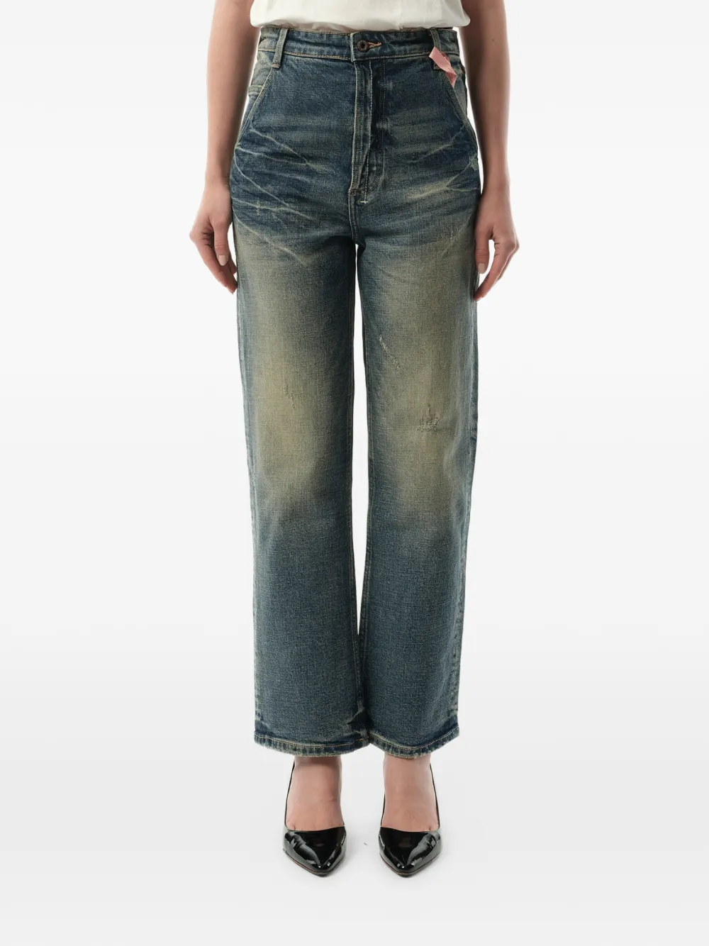 Fax Copy Express Jeans met effect Blauw