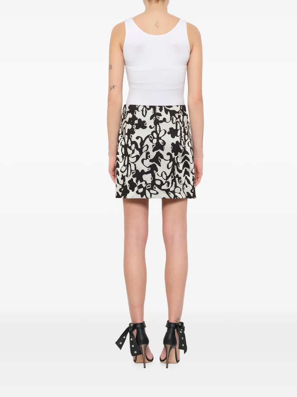 Lanvin Mini-rok met abstracte print Beige