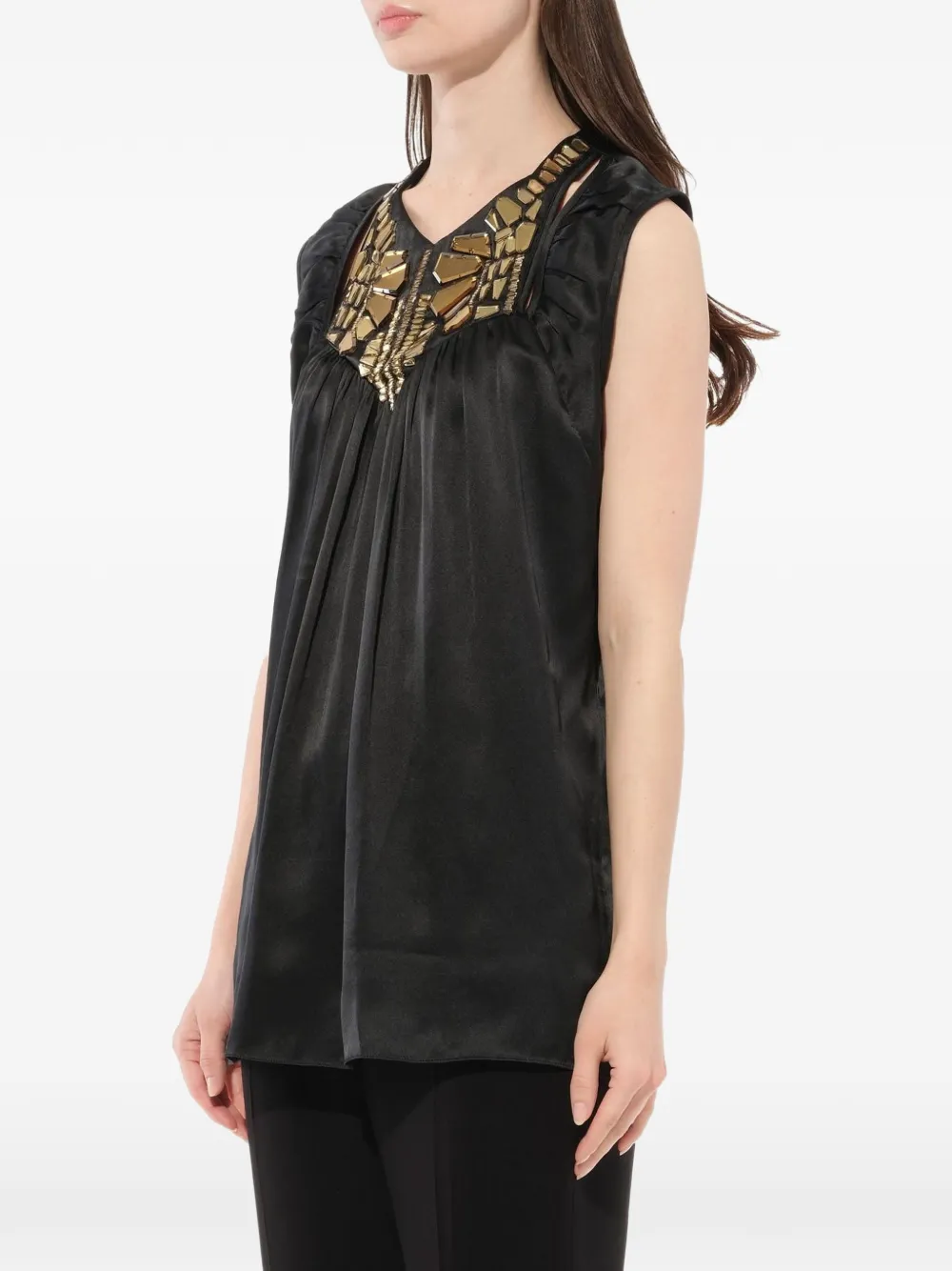 Givenchy Geplooide blouse verfraaid met kristallen Zwart