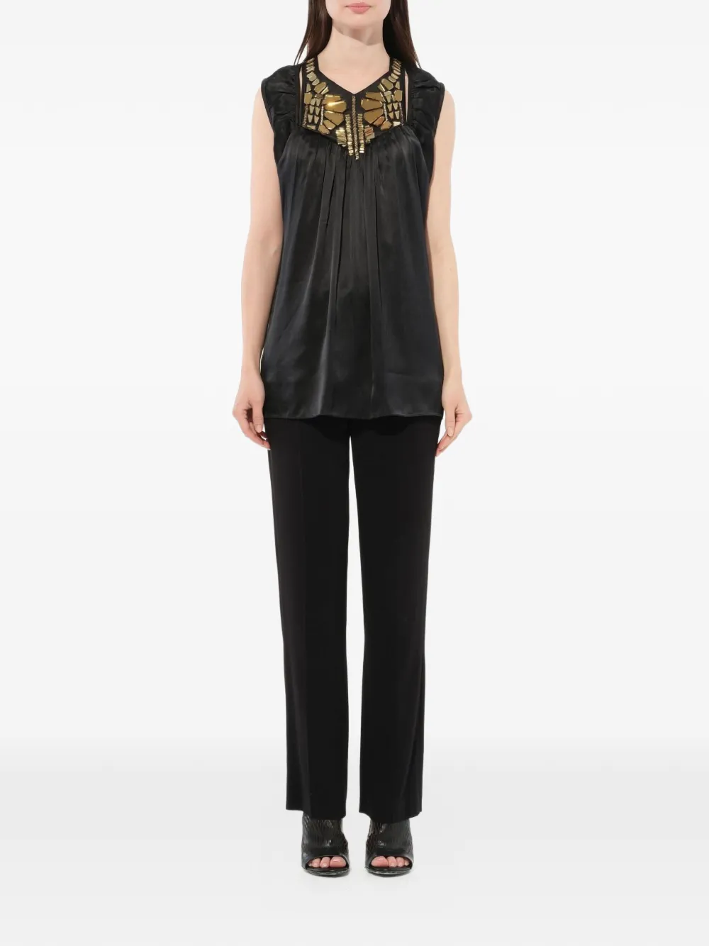 Givenchy Geplooide blouse verfraaid met kristallen Zwart