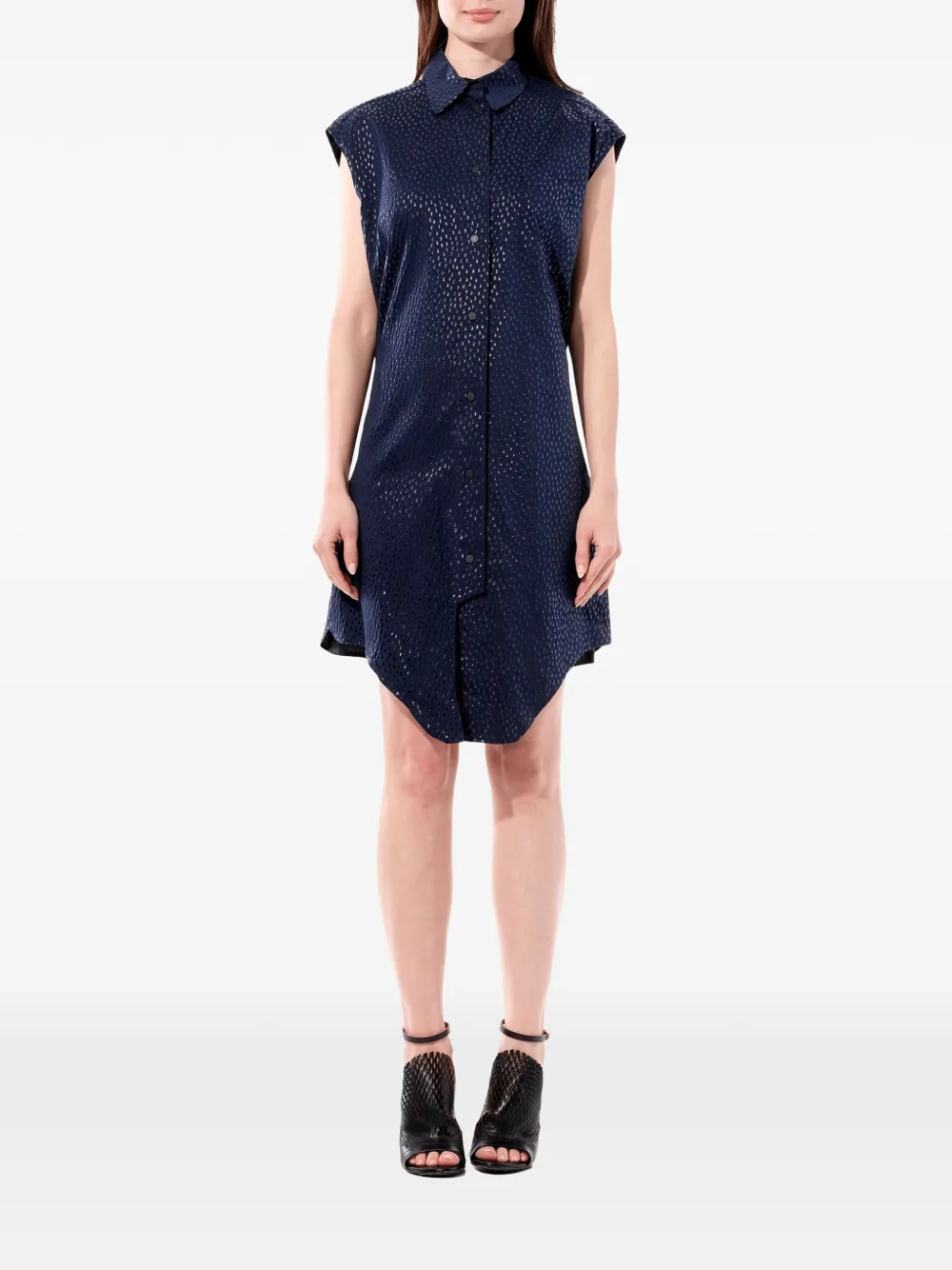 Balenciaga perforated-detail sleeveless dress - Blu