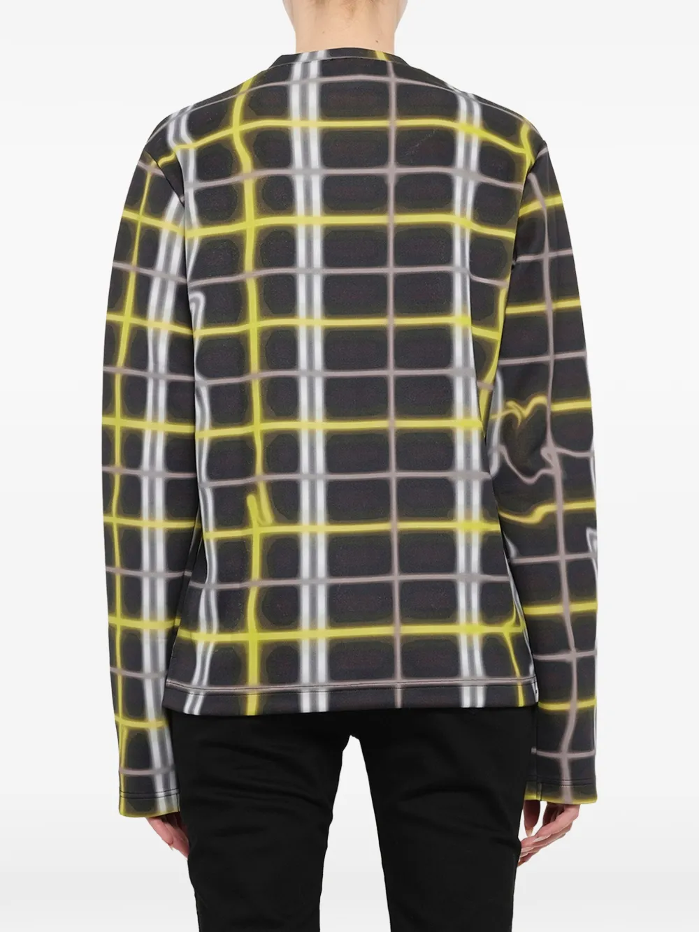 Kenzo check-print long-sleeve T-shirt Zwart