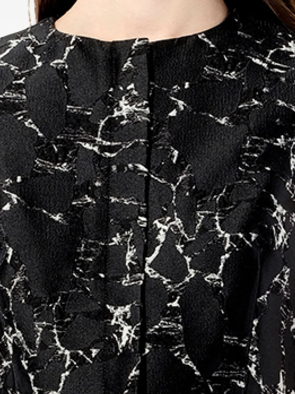 Balenciaga Mouwloze jurk met marmerprint Zwart