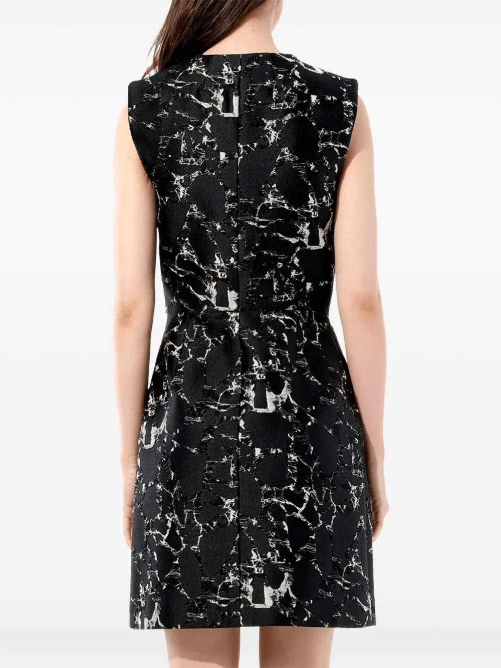 Balenciaga Mouwloze jurk met marmerprint Zwart