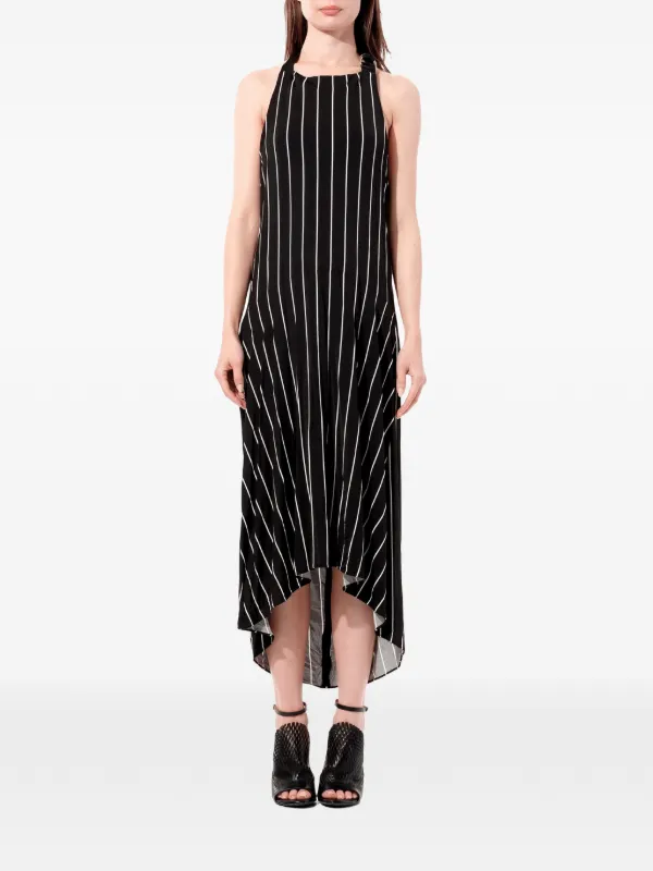 Balenciaga Tablier Pinstripe Dress in Black