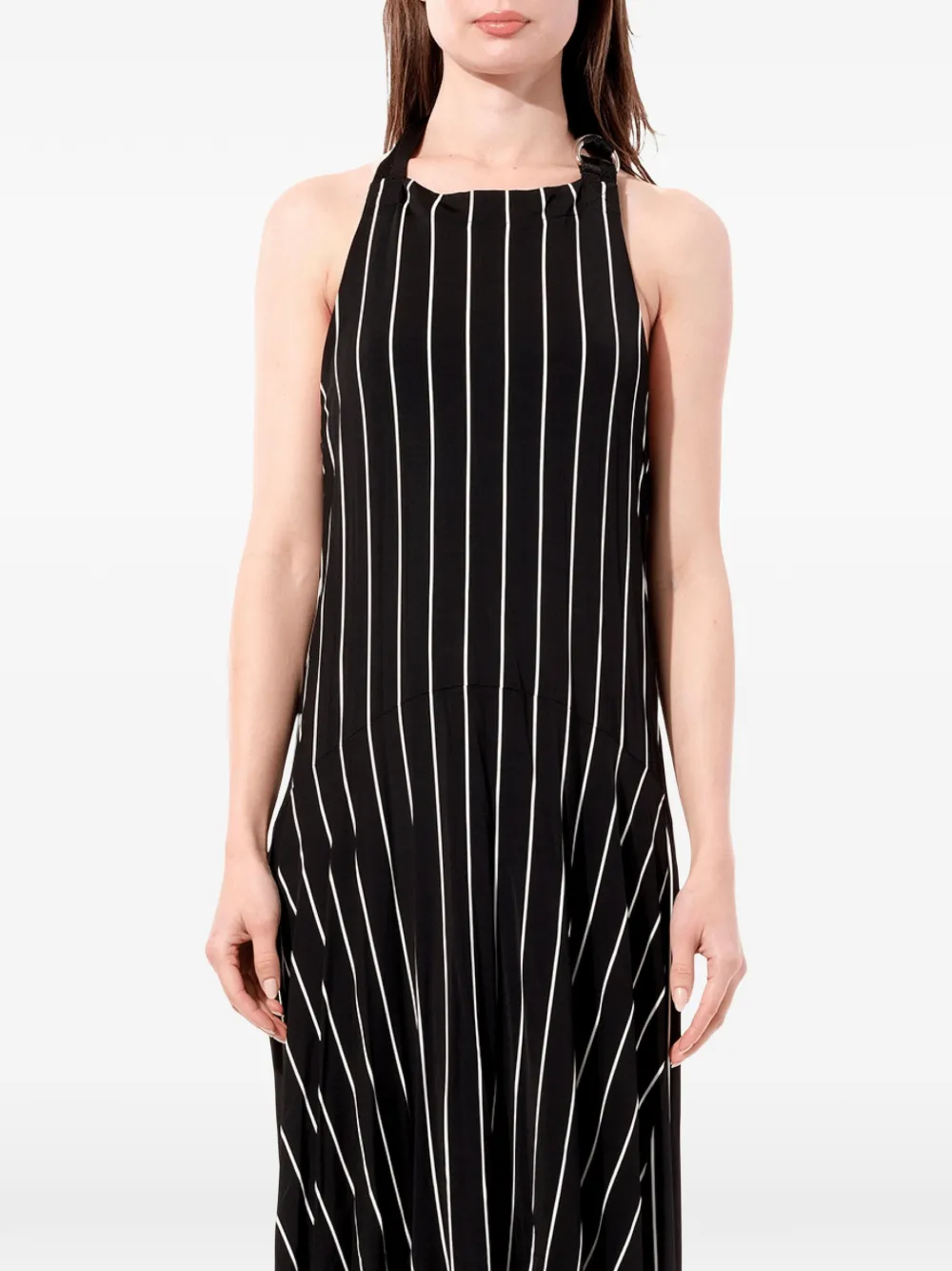 Balenciaga Tablier jurk met krijtstreep Zwart