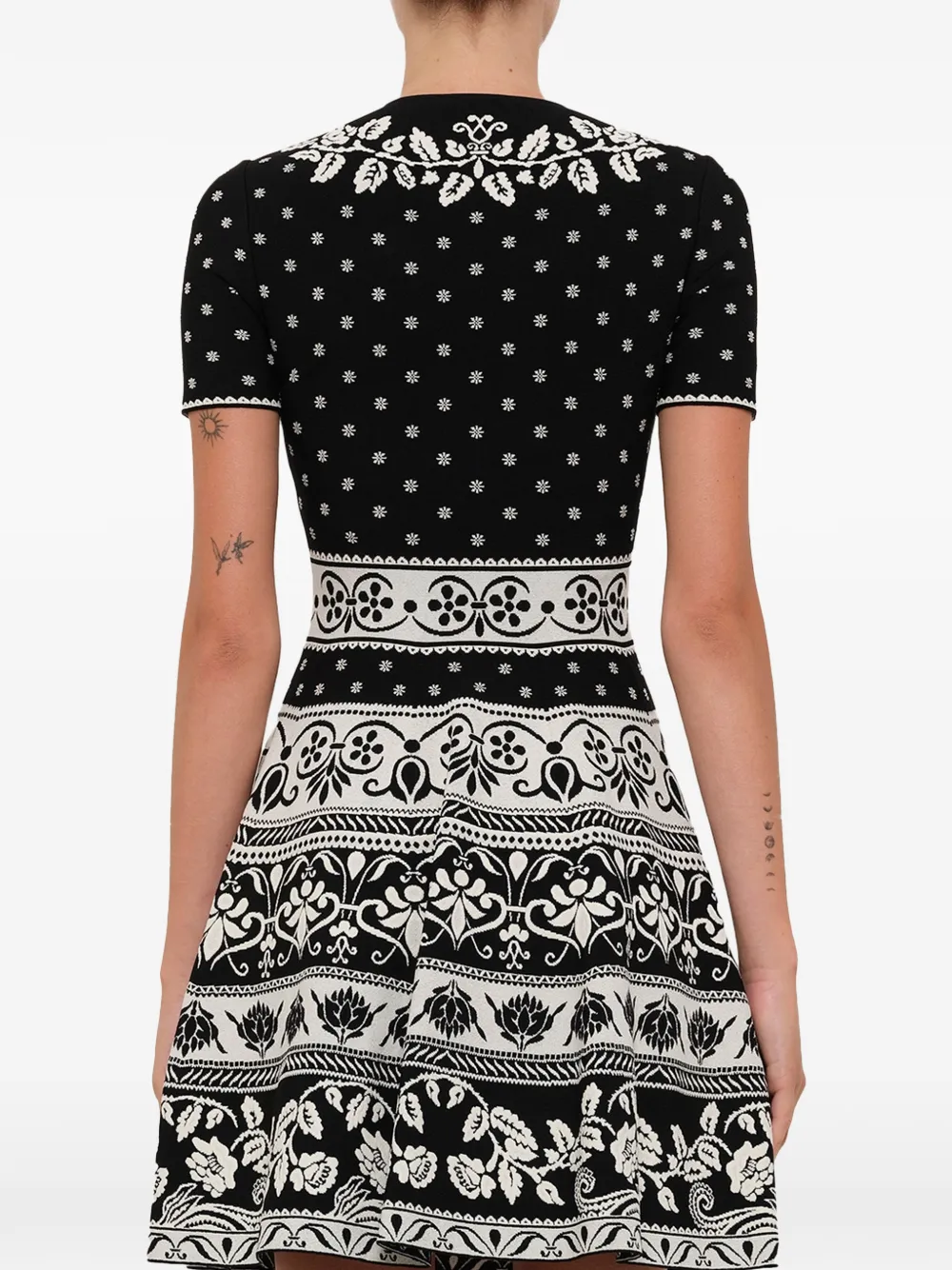 Alexander McQueen Mini-jurk met bloemenprint Zwart