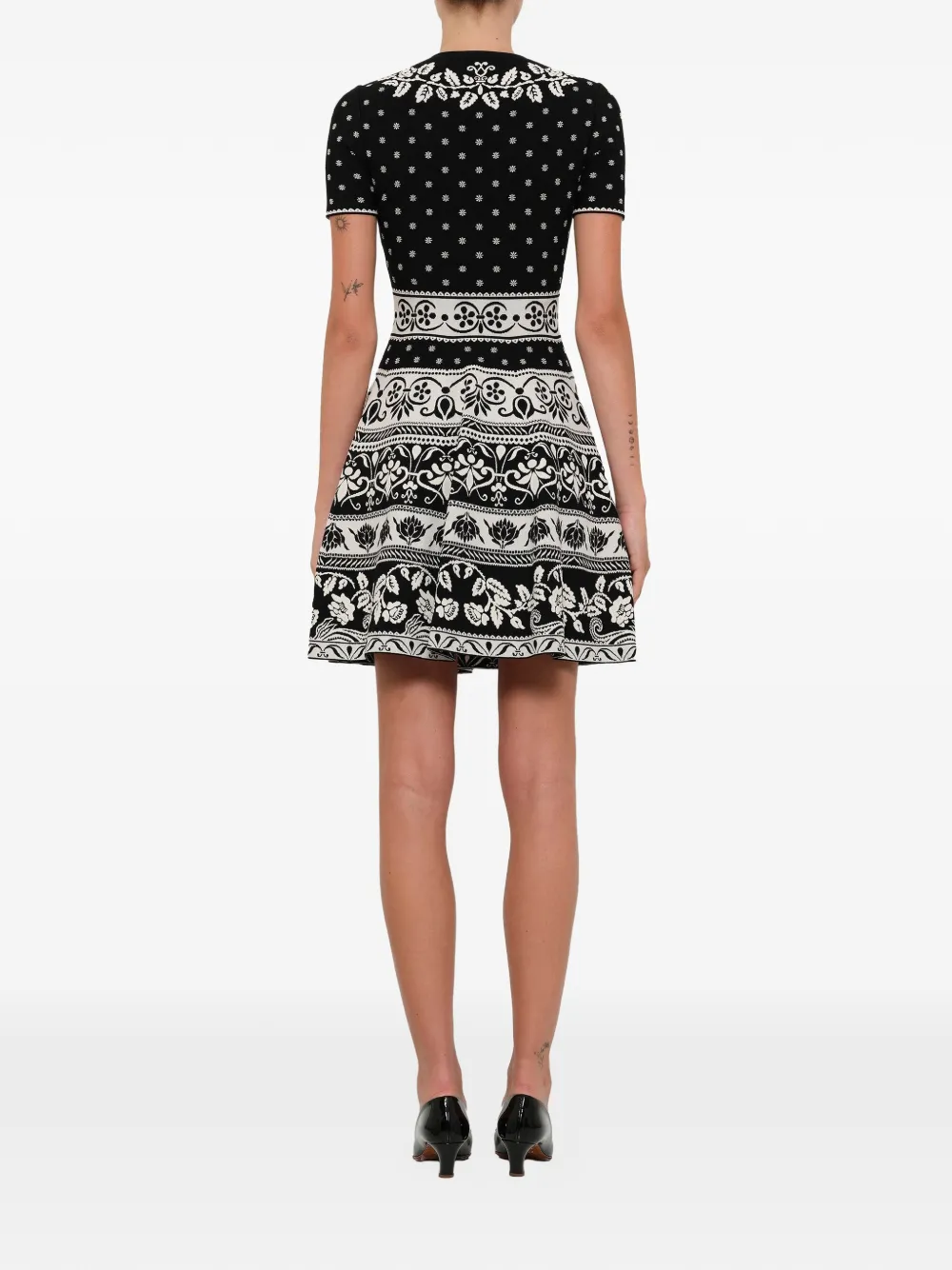 Alexander McQueen Mini-jurk met bloemenprint Zwart