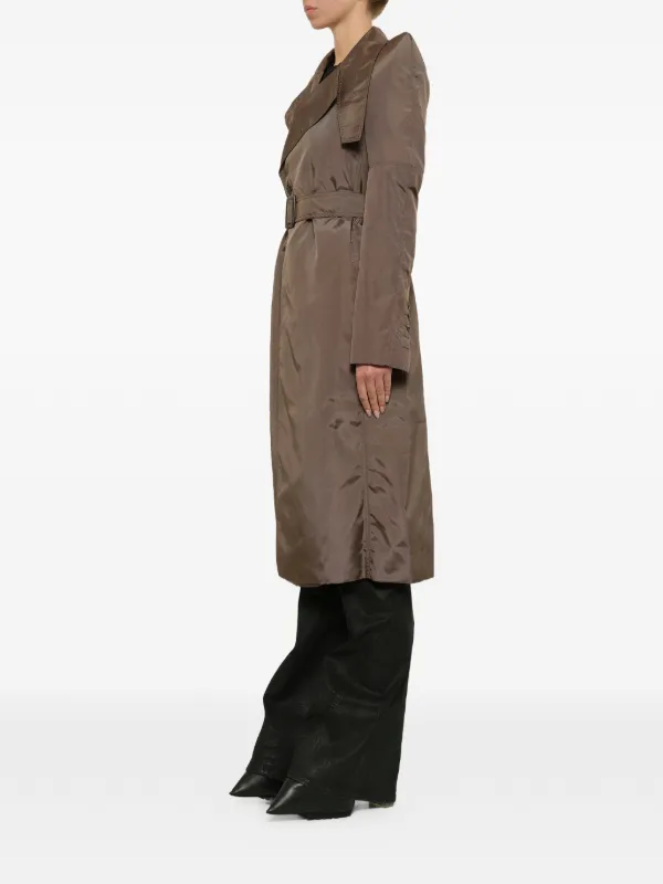Rick Owens Maria Asymmetric Trench Coat | Brown | FARFETCH AO