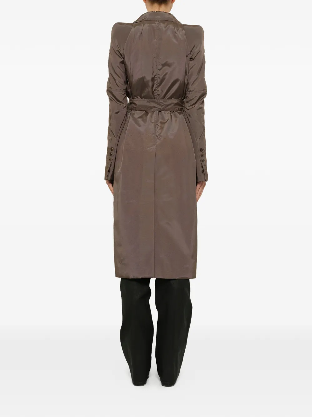 Rick Owens Maria Asymmetric Trench Coat | Brown | FARFETCH KW