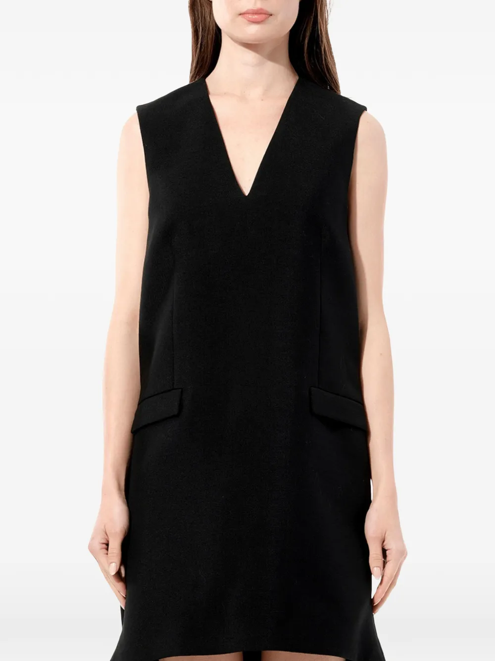 Balenciaga x Alexander Wang asymmetric V-neck mini dress - Schwarz