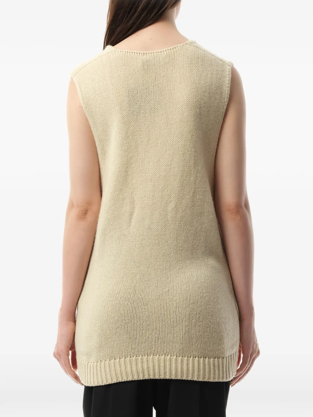 Lanvin Mouwloze trui met V-hals Beige