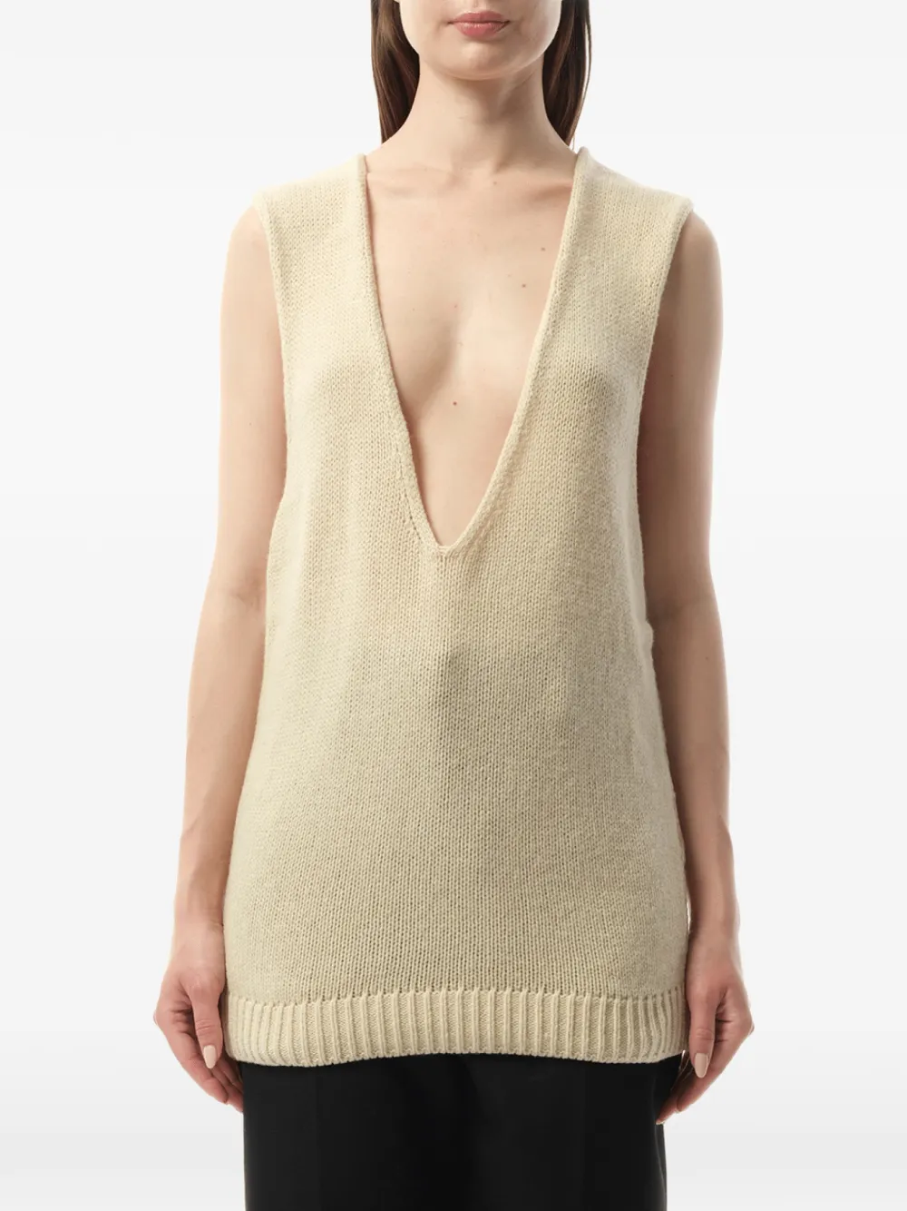 Lanvin V-neck sleeveless sweater - Toni neutri