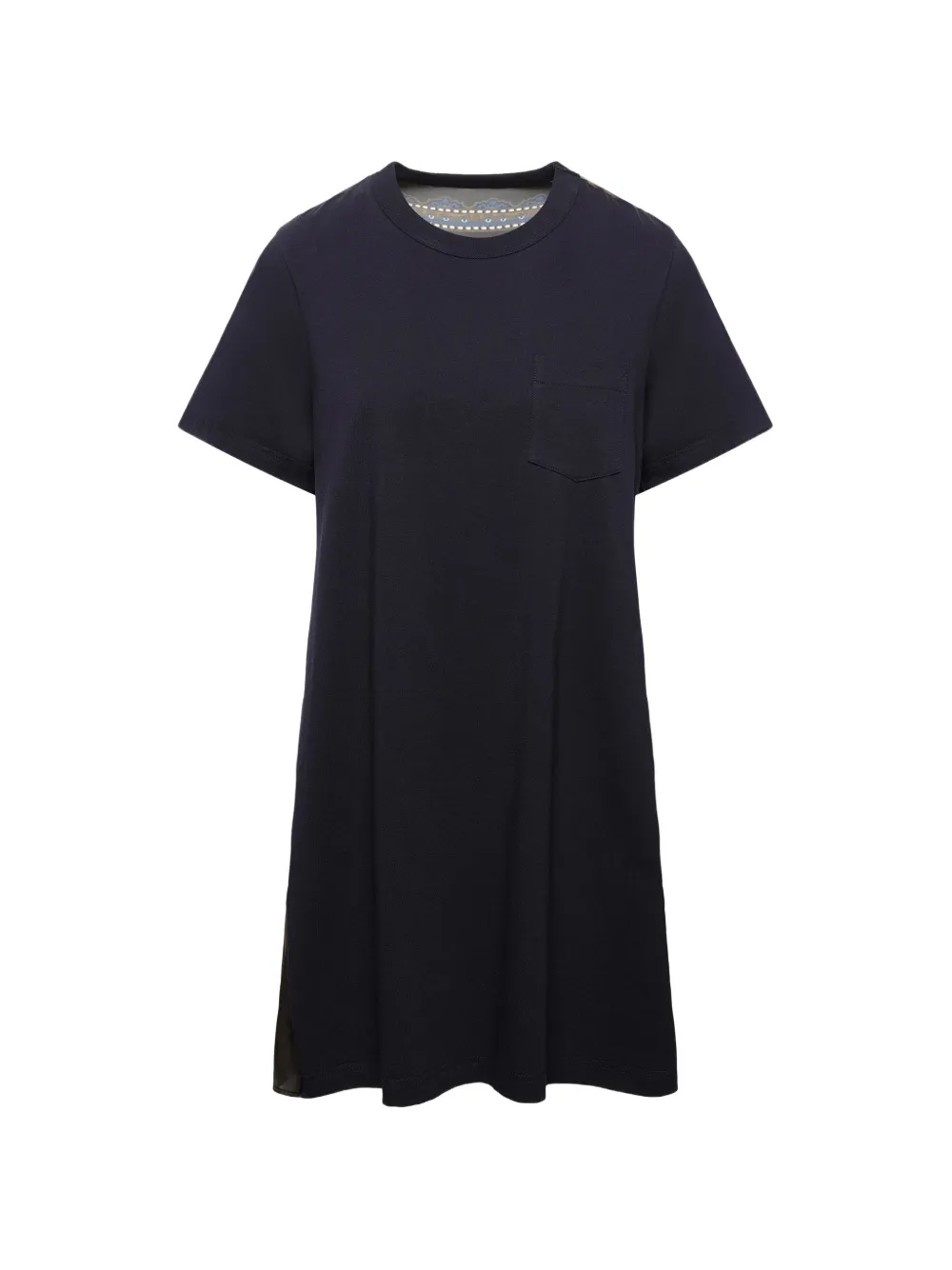 sacai paisley-print paneled mini dress - Nero