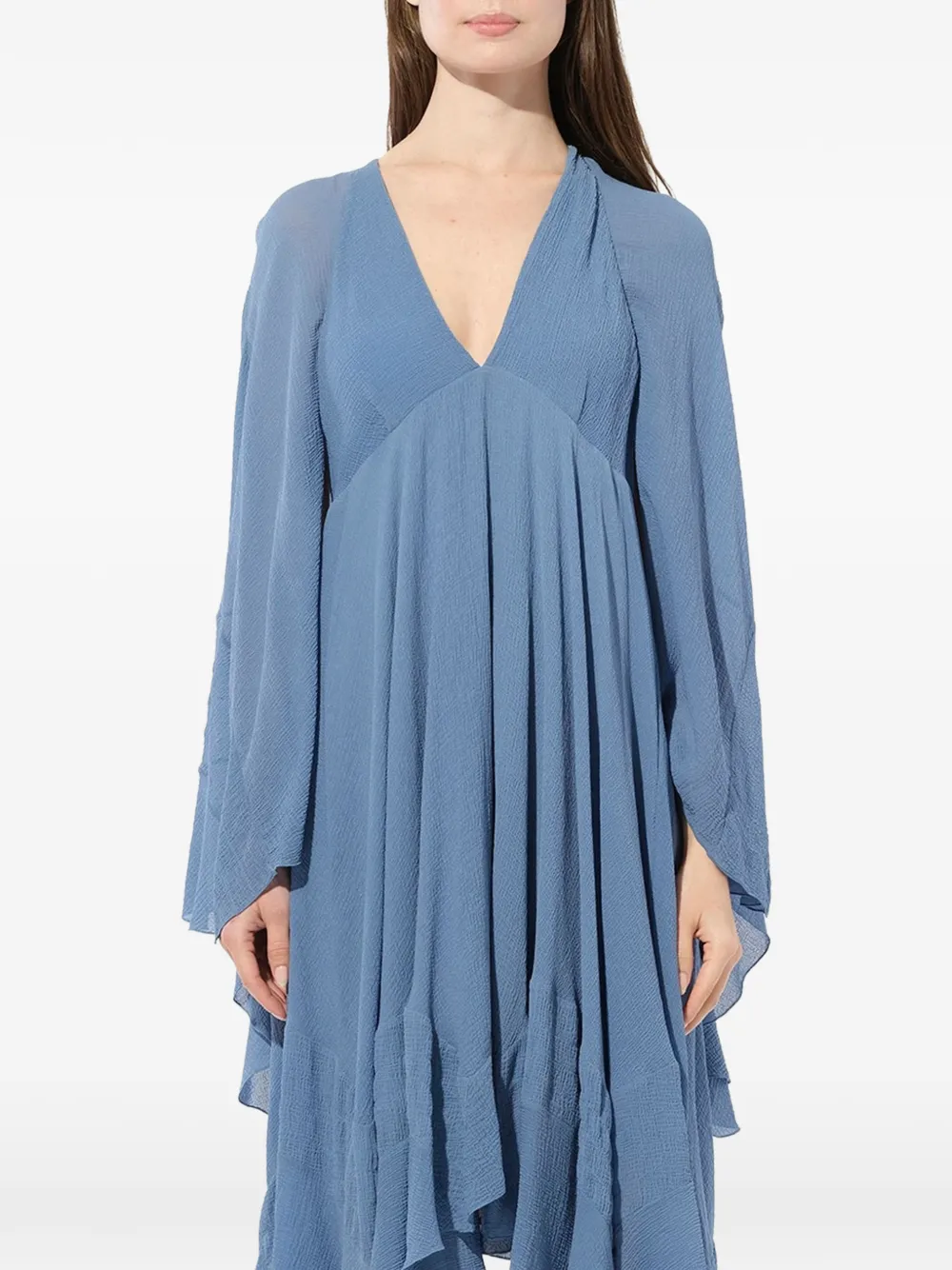 Chloé crinkled handkerchief-hem dress - Blu
