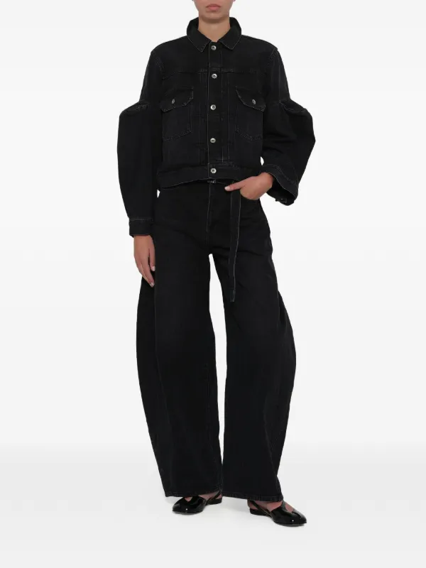 Sacai パフスリーブ デニムジャケット | ブラック | FARFETCH JP