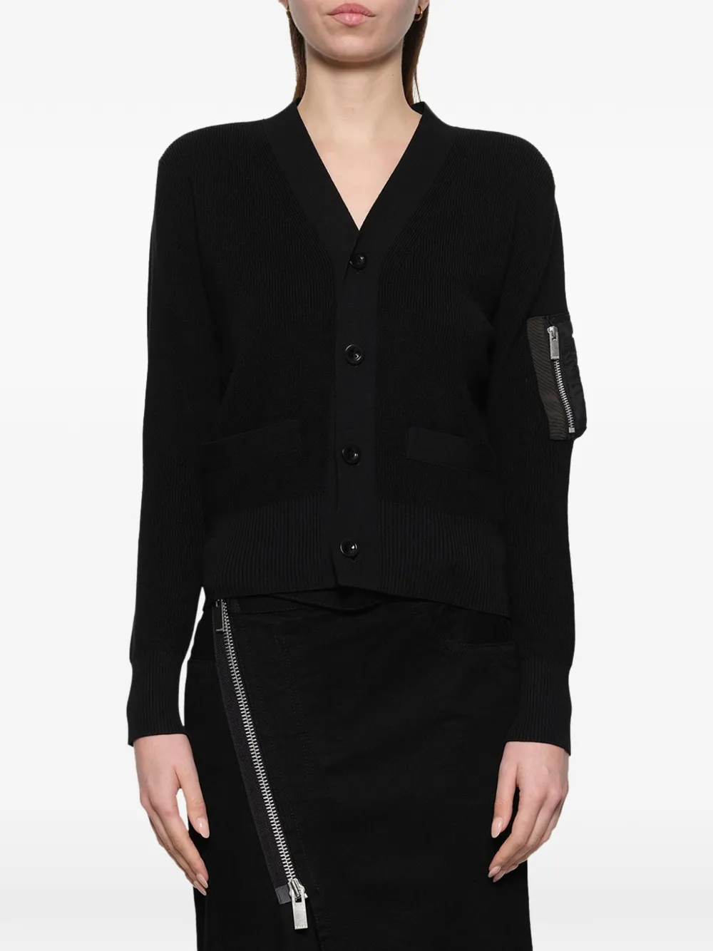 sacai Vest met vlakken Zwart