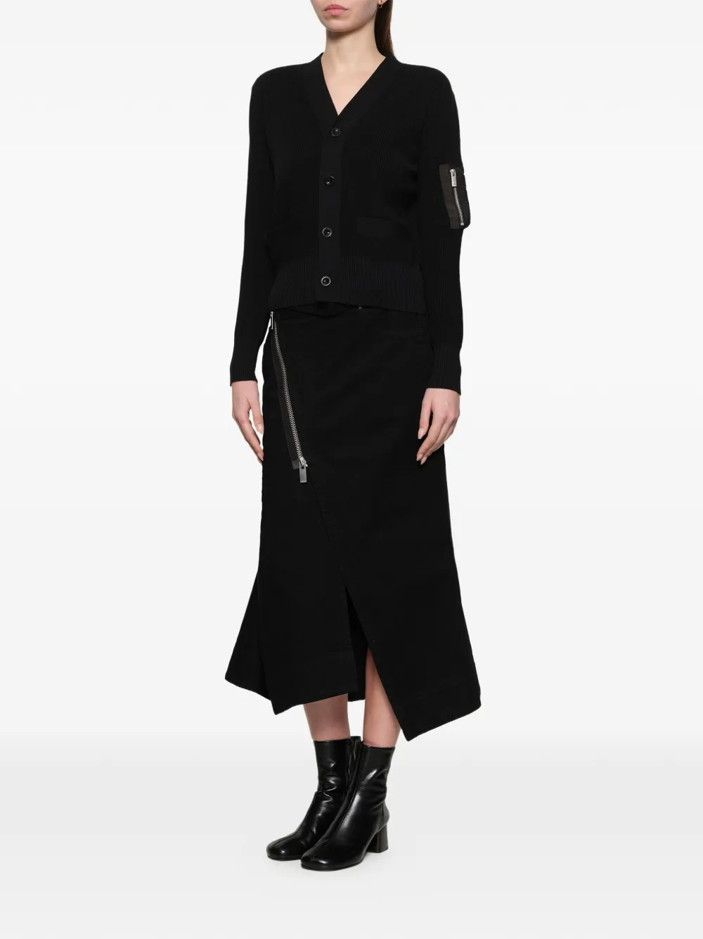 sacai Vest met vlakken Zwart