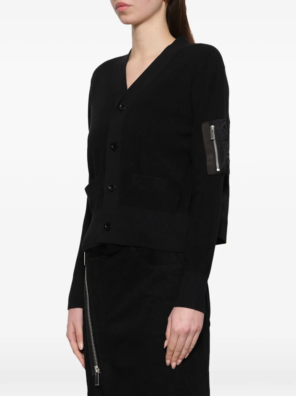 sacai Vest met vlakken Zwart