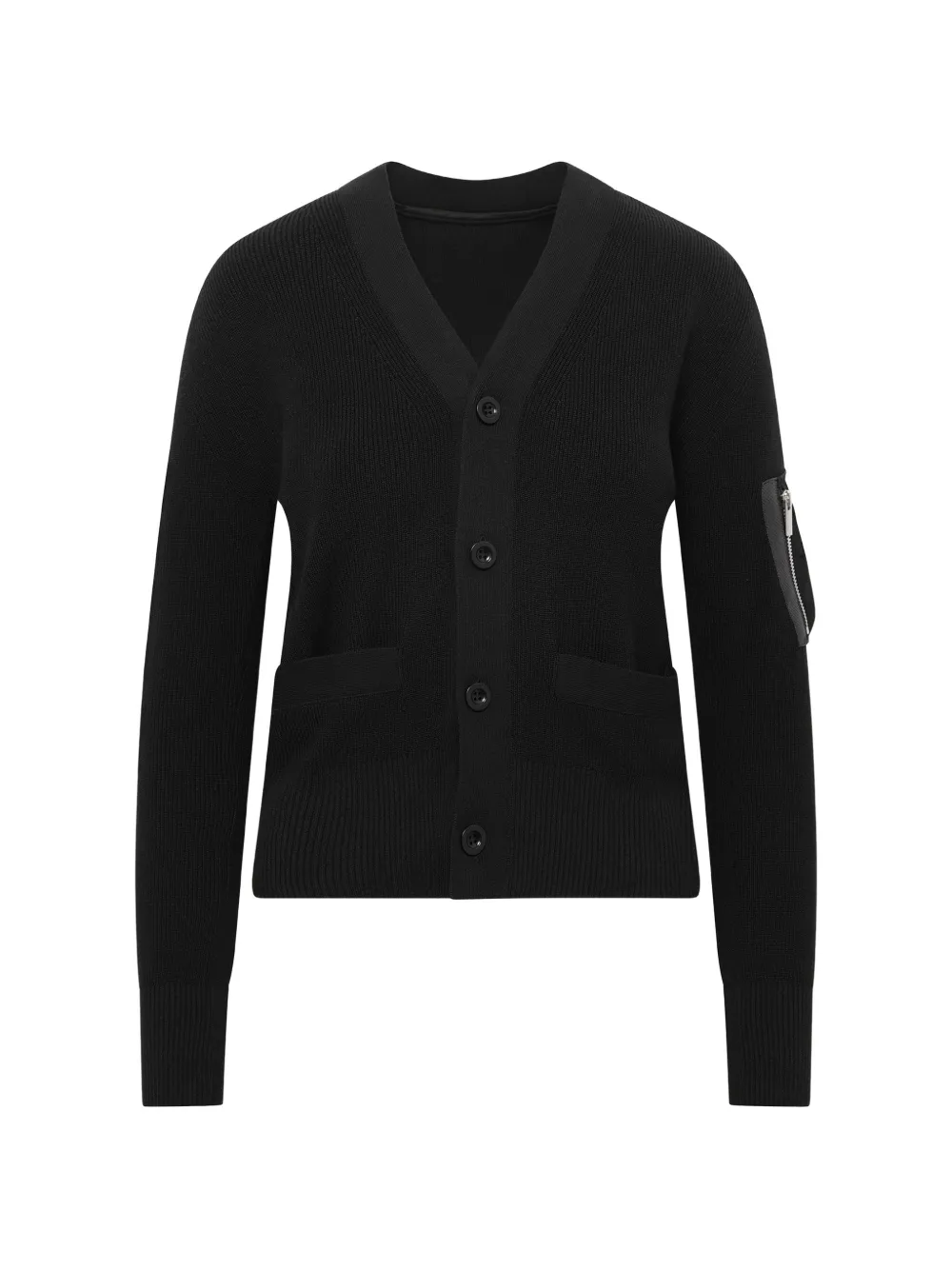 sacai panelled cardigan - Nero