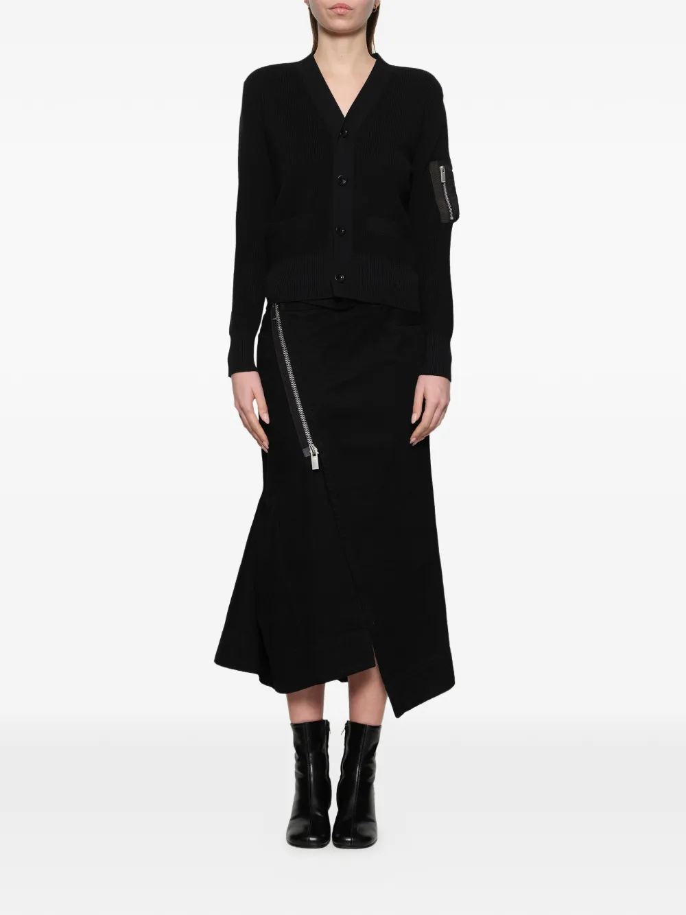 sacai Vest met vlakken Zwart