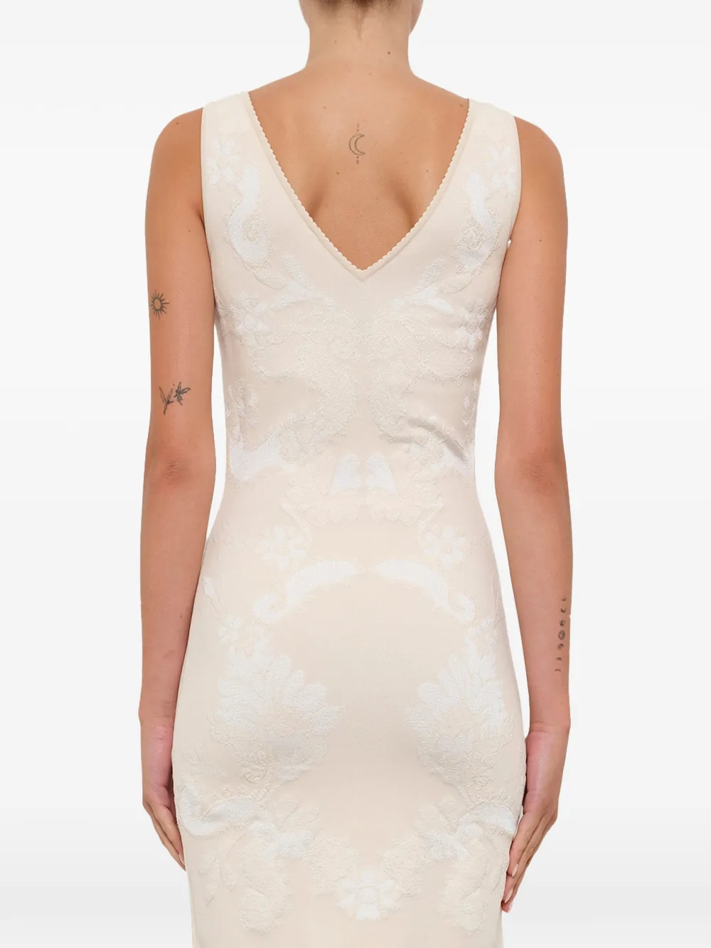 Alexander McQueen Jurk met V-hals Beige