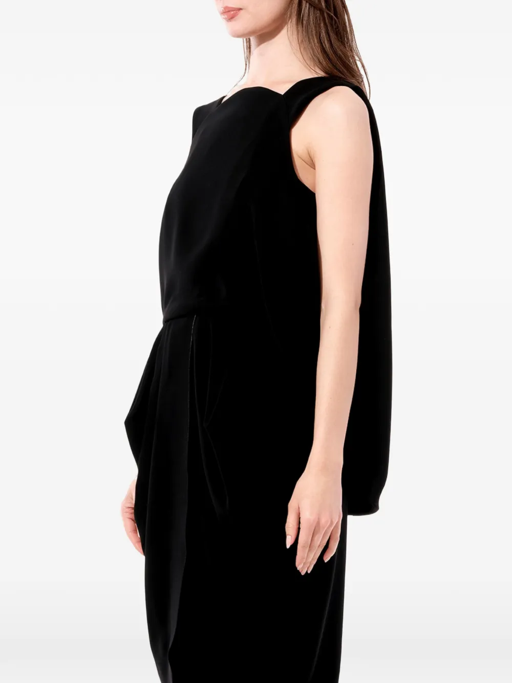 Balenciaga Gedrapeerde jurk met open rug Zwart