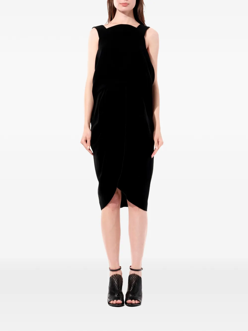 Balenciaga Gedrapeerde jurk met open rug Zwart