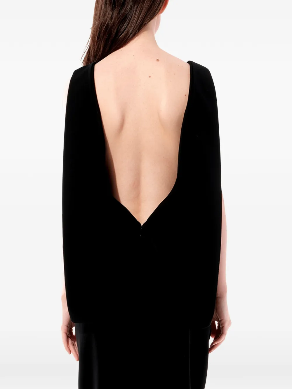 Balenciaga Gedrapeerde jurk met open rug Zwart