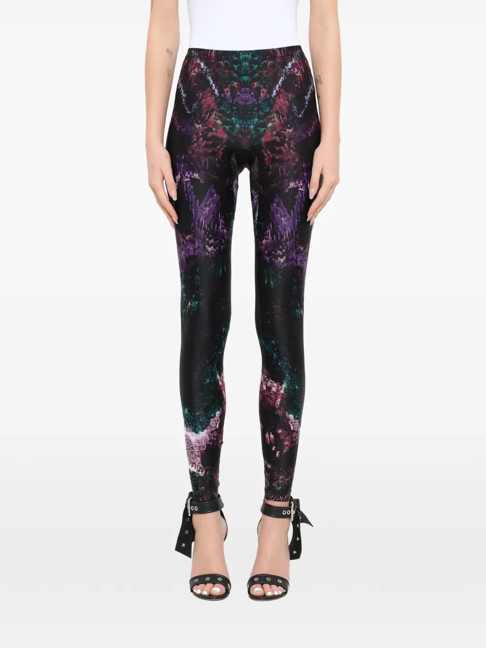 Alexander McQueen printed leggings - Schwarz