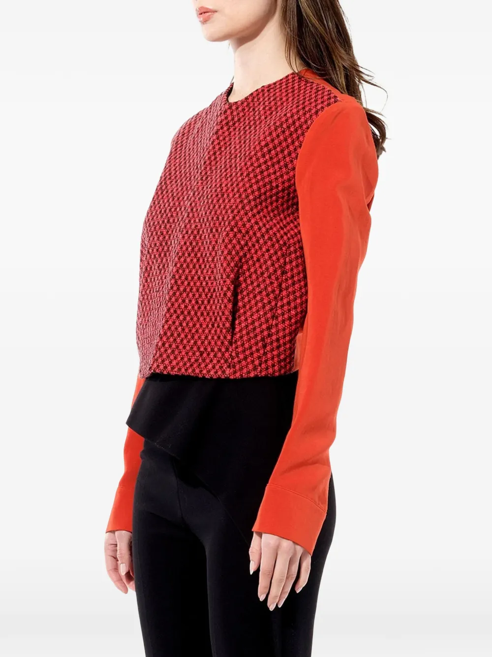 Balenciaga Tweed jack met vlakken Oranje