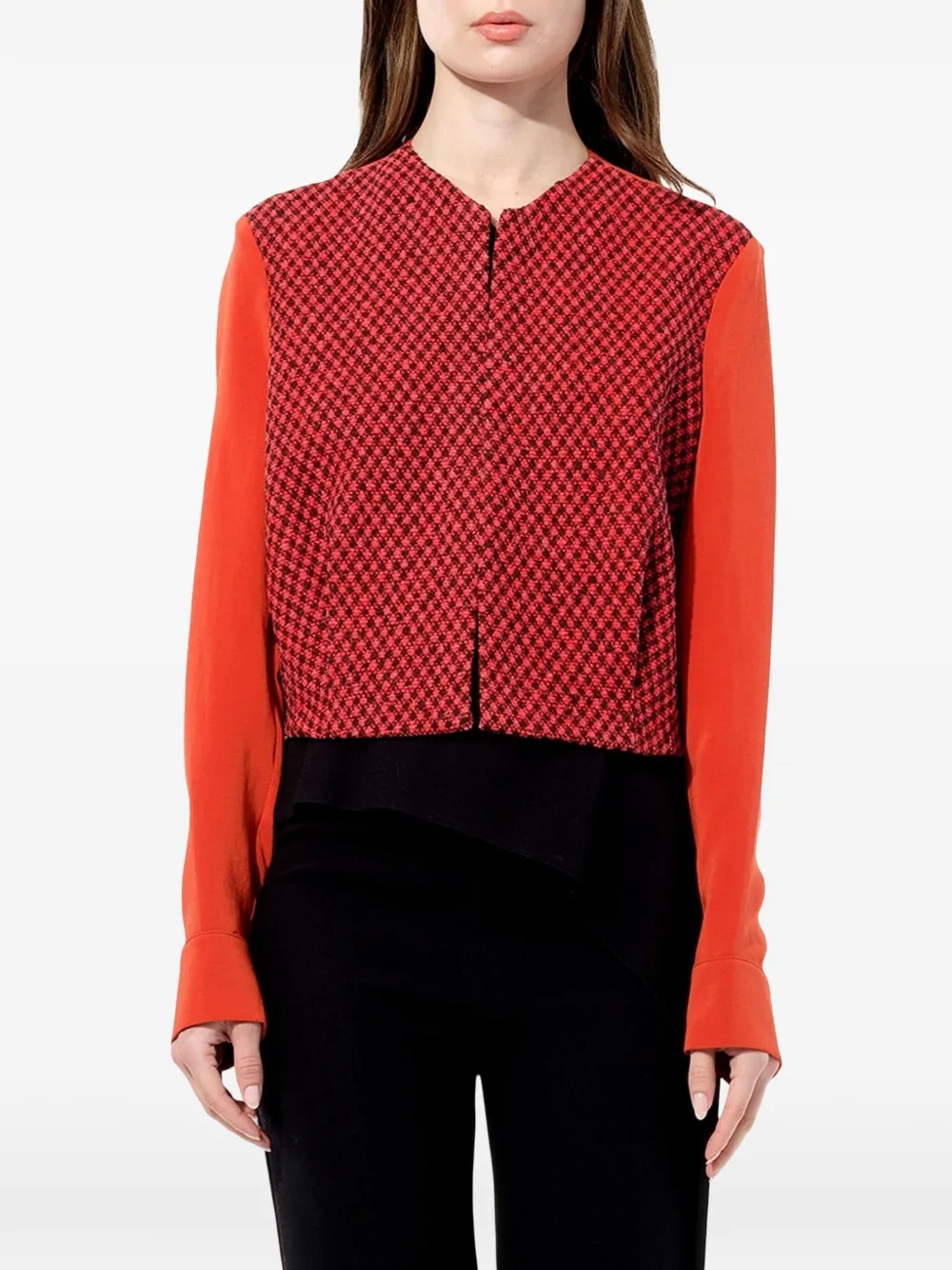 Balenciaga tweed panelled jacket - Orange