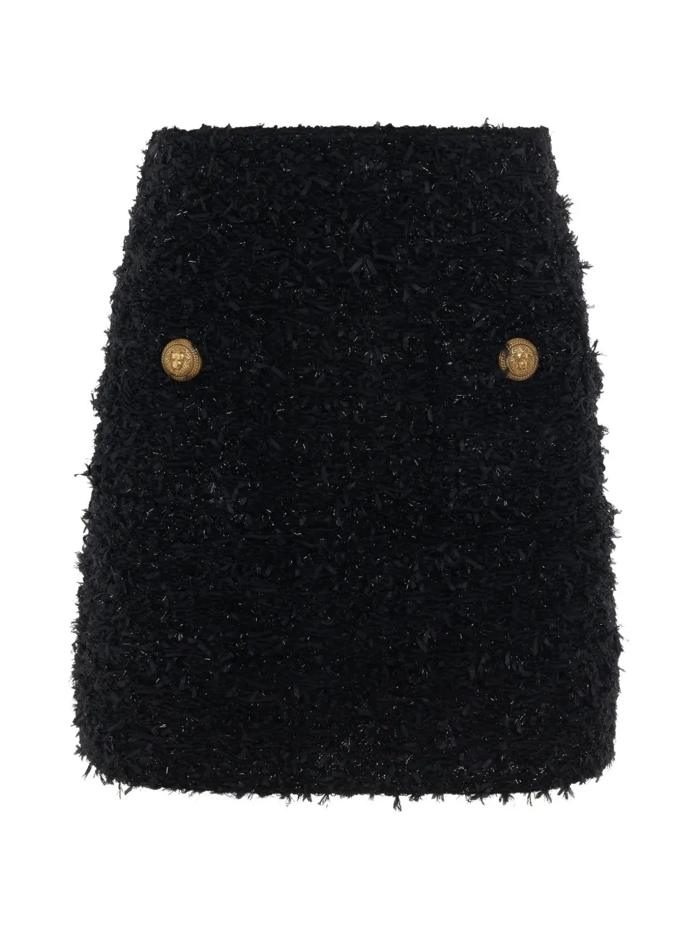 Balmain high-waisted tweed skirt - Schwarz