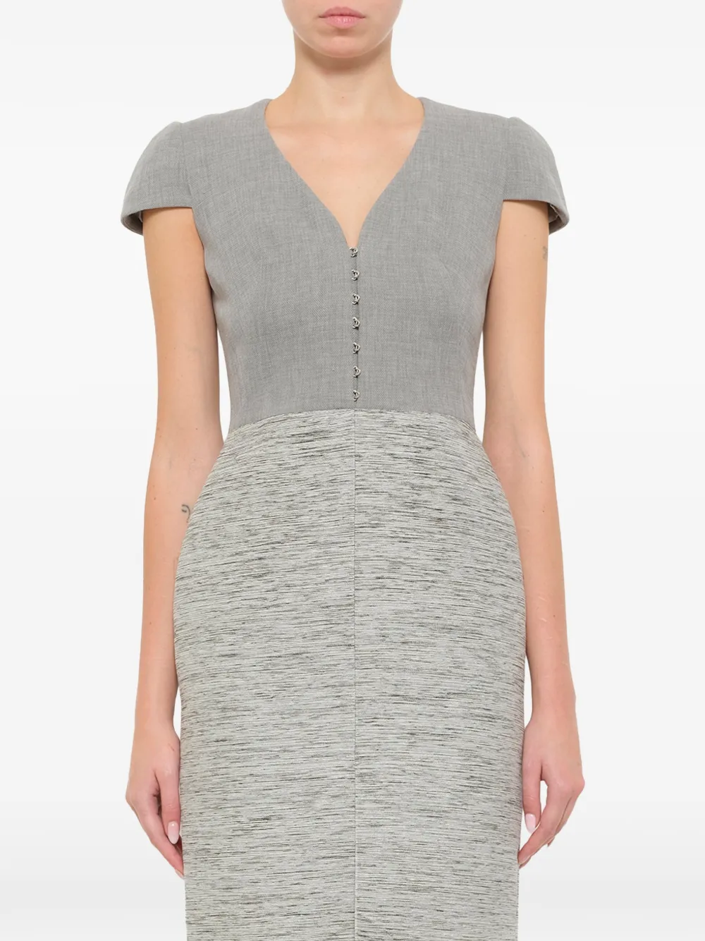 Alexander McQueen Kleid mit angeschnittenen Ärmeln - Grau