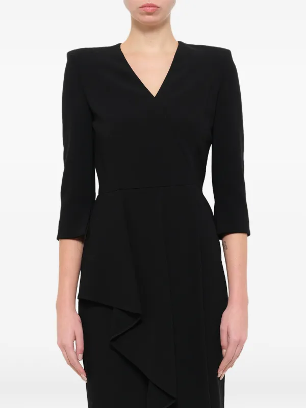 Alexander McQueen Ruffled-crepe Dress in Black