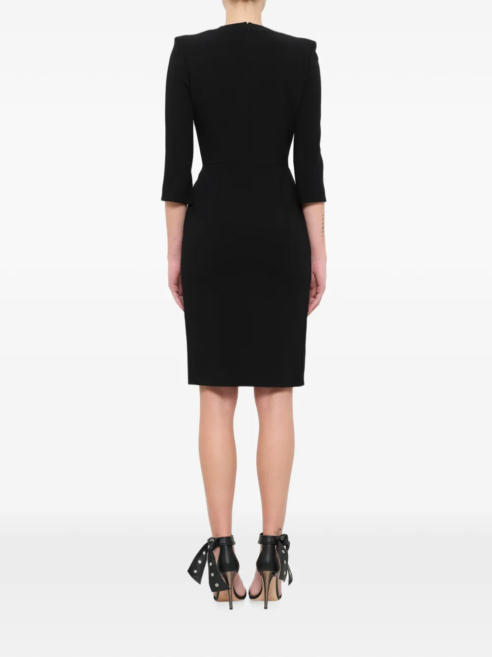 Alexander McQueen ruffled-crepe dress Zwart