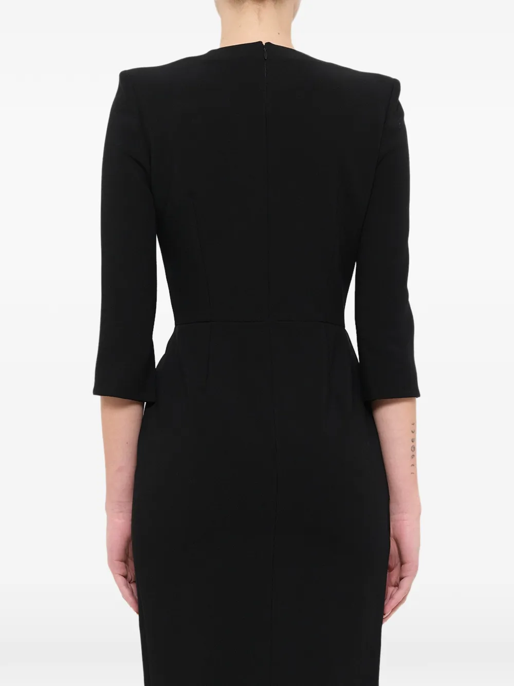 Alexander McQueen ruffled-crepe dress Zwart