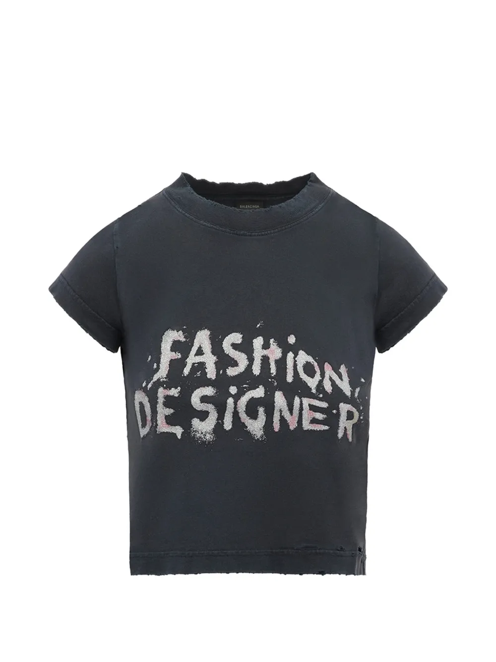 Balenciaga shrunk logo-print T-shirt - Nero