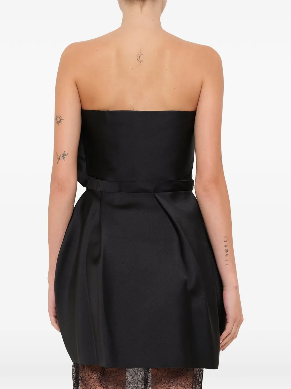 Lanvin Strapless midi-jurk met kanten detail Zwart