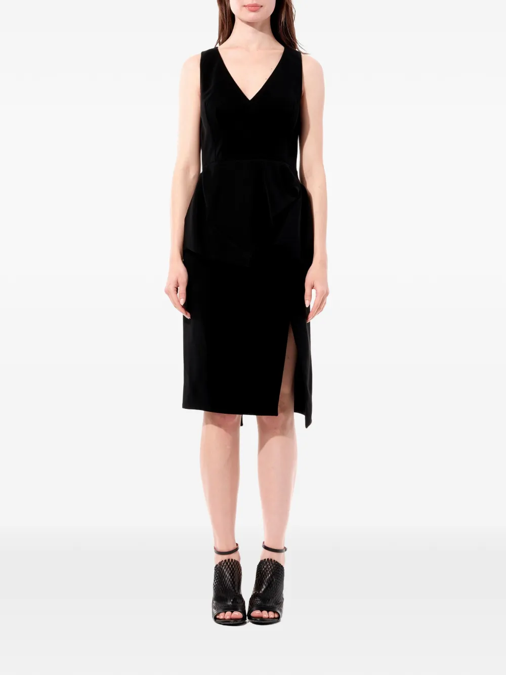 Balenciaga Midi-jurk met V-hals Zwart